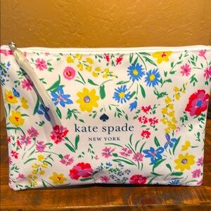 Kate Spade NWOT Floral Canvas Clutch/Cosmetic Bag
